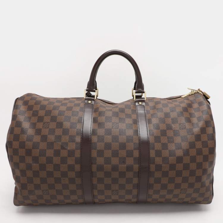 Pre Owned Louis Vuitton Damier Ebene Canvas Keepall 50 Bag