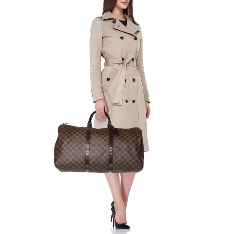 Pre Owned Louis Vuitton Damier Ebene Canvas Keepall 50 Bag