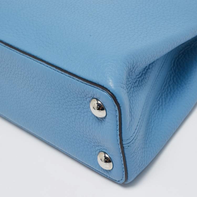 Pre Owned Louis Vuitton Light Blue Taurillon Leather Capucines BB Bag
