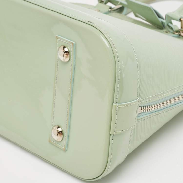 Pre Owned Louis Vuitton Peppermint Electric Epi Leather Alma PM Bag