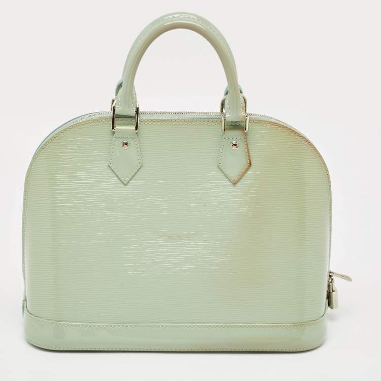 Pre Owned Louis Vuitton Peppermint Electric Epi Leather Alma PM Bag