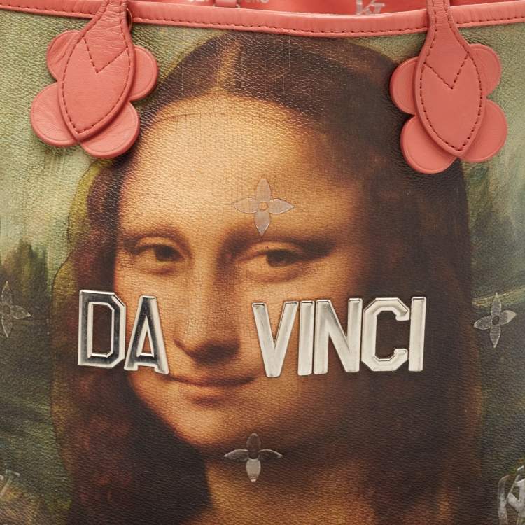 Pre Owned Louis Vuitton x Jeff Koons Pink Coated Canvas Da Vinci Master's Neverfull MM