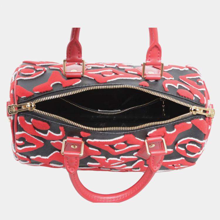 Pre Owned Louis Vuitton x Urs Fischer Tufted Monogram Speedy Bandouliere 25 Bag