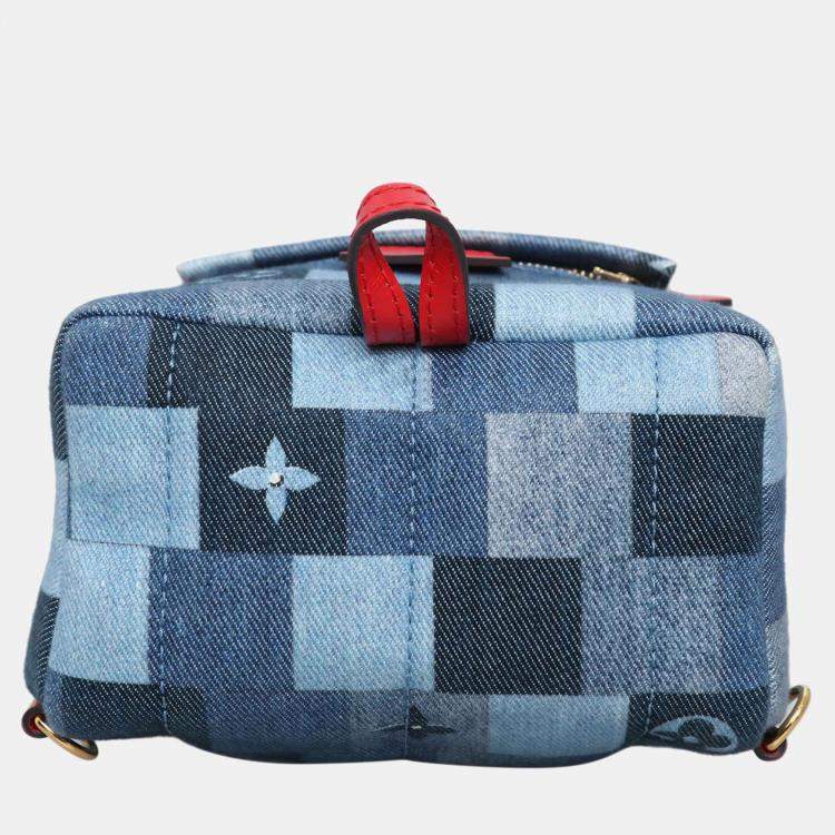 Pre Owned Louis Blue Canvas Vuitton Monogram Denim Mini Palm Springs Backpack