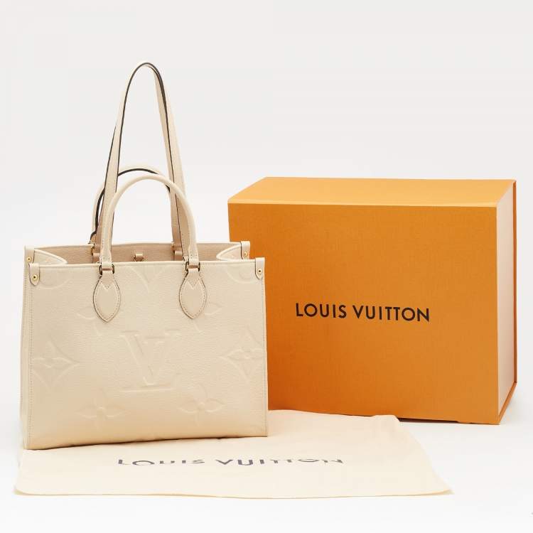 Pre Owned Louis Vuitton Cream Monogram Empriente Leather Giant Onthego MM Bag