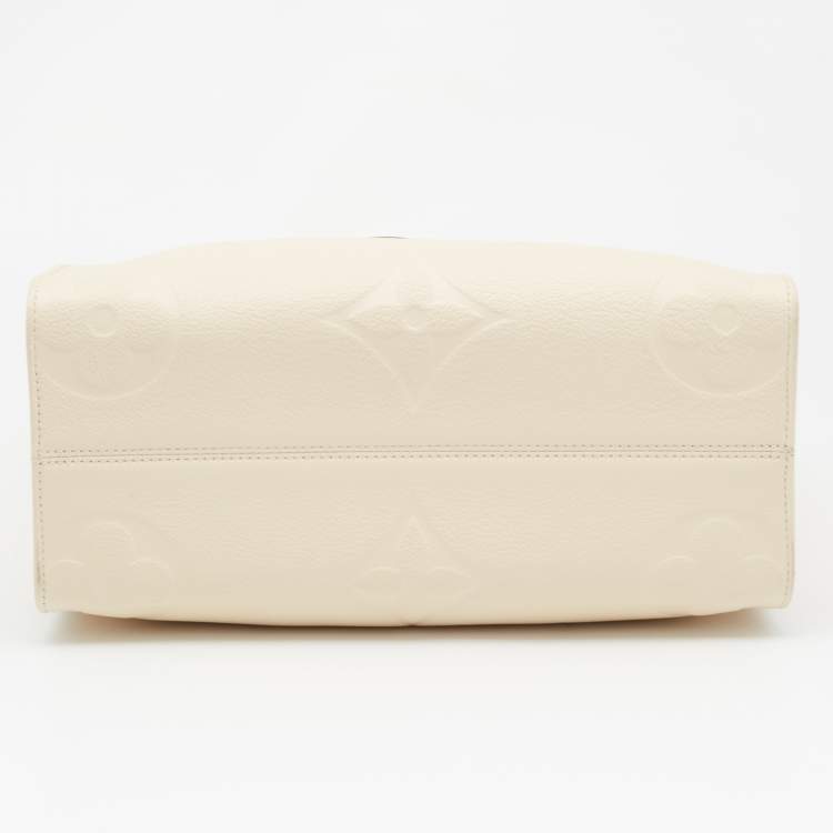 Pre Owned Louis Vuitton Cream Monogram Empriente Leather Giant Onthego MM Bag