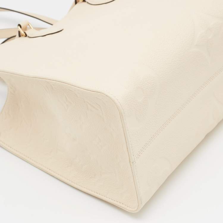 Pre Owned Louis Vuitton Cream Monogram Empriente Leather Giant Onthego MM Bag