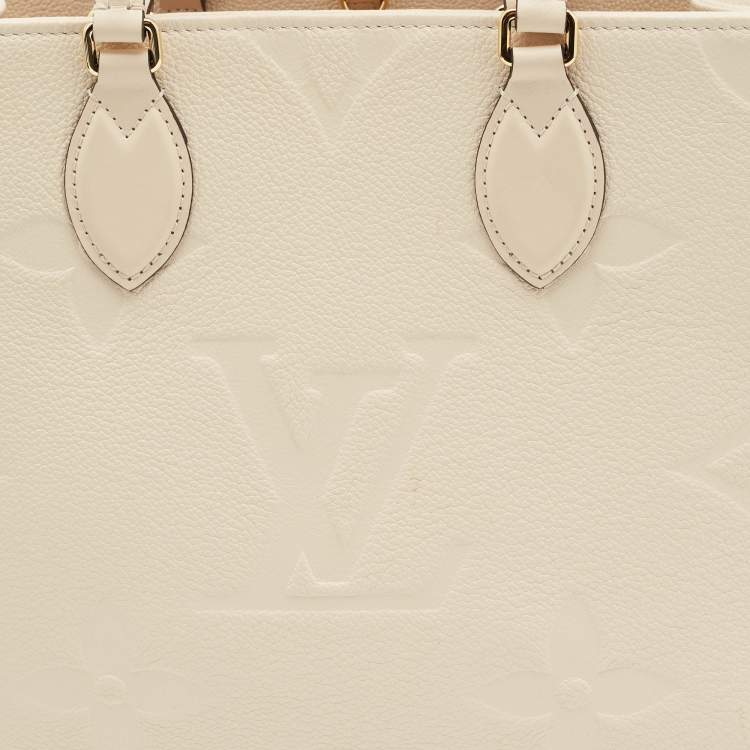 Pre Owned Louis Vuitton Cream Monogram Empriente Leather Giant Onthego MM Bag