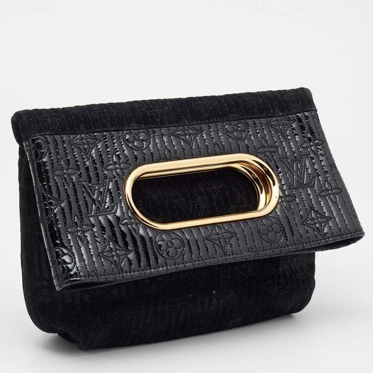 Pre Owned Louis Vuitton Black Monogram Suede Limited Edition Motard Afterdark Clutch