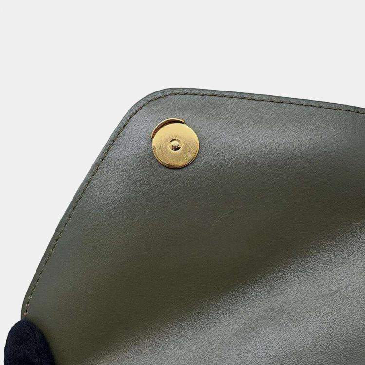 Pre Owned Louis Vuitton Green Khaki Leather Multi Pochette New Wave Bag