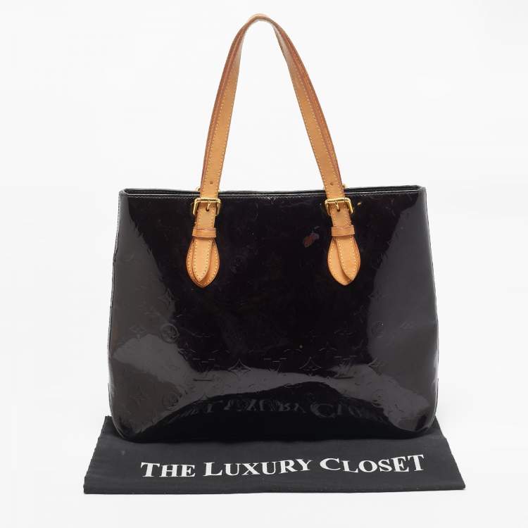 Pre Owned Louis Vuitton Amarante Monogram Vernis Brentwood Bag