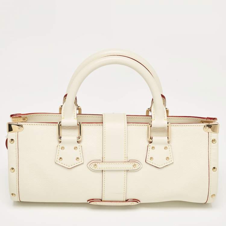 Pre Owned Louis Vuitton White Suhali Leather L'Epanoui PM Bag