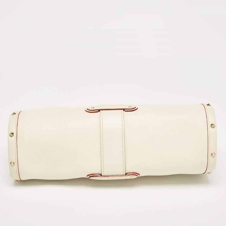 Pre Owned Louis Vuitton White Suhali Leather L'Epanoui PM Bag