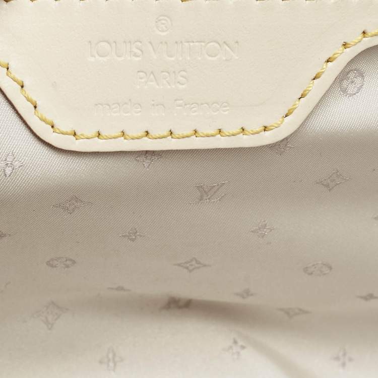 Pre Owned Louis Vuitton White Suhali Leather L'Epanoui PM Bag