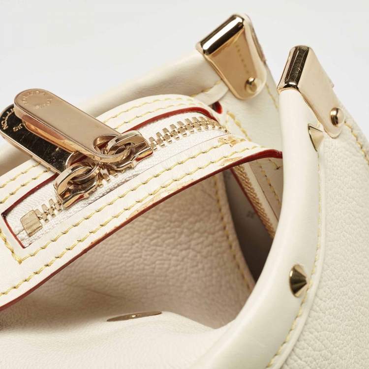 Pre Owned Louis Vuitton White Suhali Leather L'Epanoui PM Bag