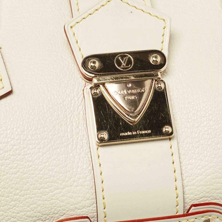 Pre Owned Louis Vuitton White Suhali Leather L'Epanoui PM Bag