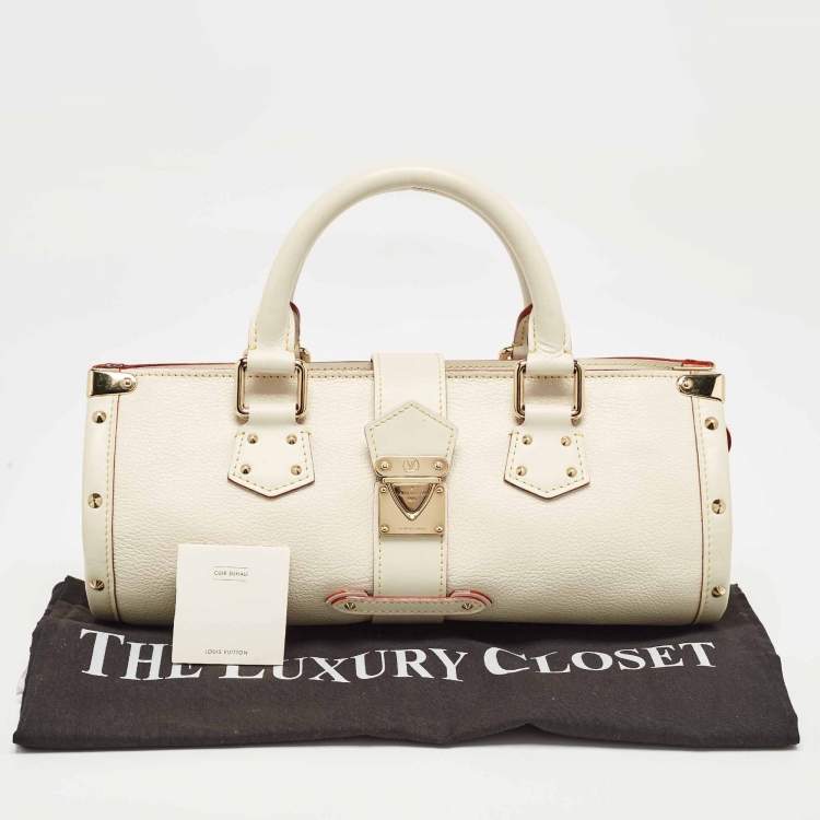 Pre Owned Louis Vuitton White Suhali Leather L'Epanoui PM Bag