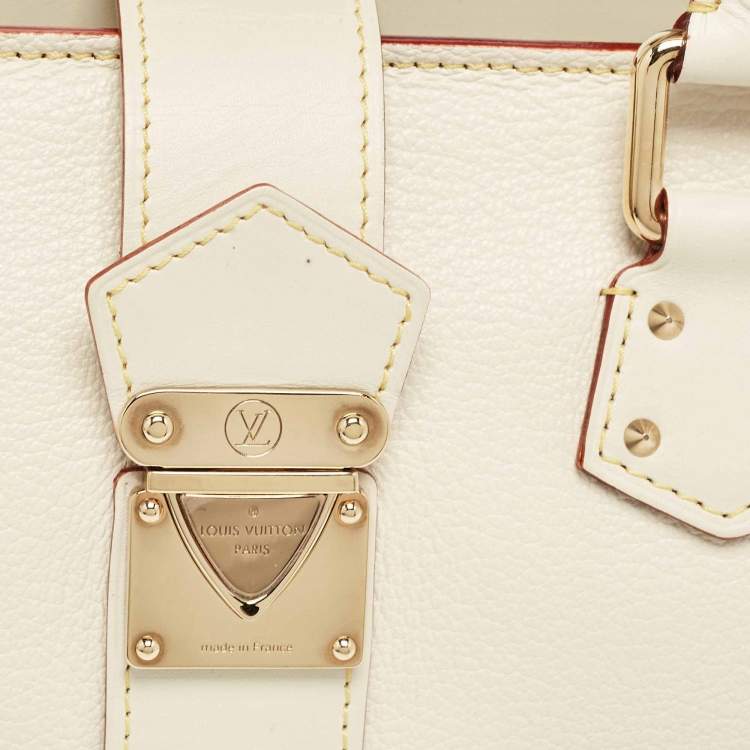 Pre Owned Louis Vuitton White Suhali Leather L'Epanoui PM Bag