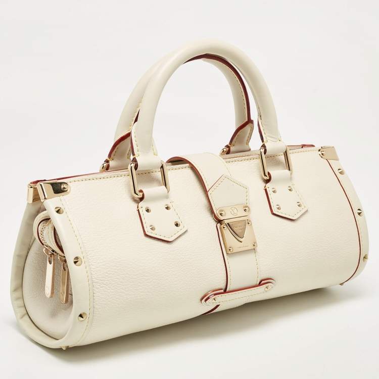 Pre Owned Louis Vuitton White Suhali Leather L'Epanoui PM Bag