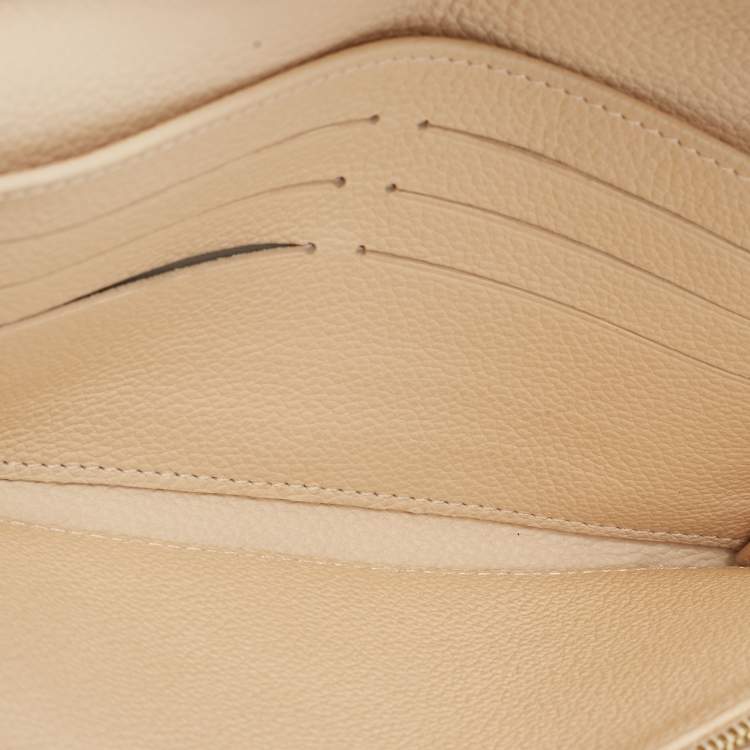 Pre Owned Louis Vuitton Tourterelle Monogram Empreinte Leather Sarah Wallet