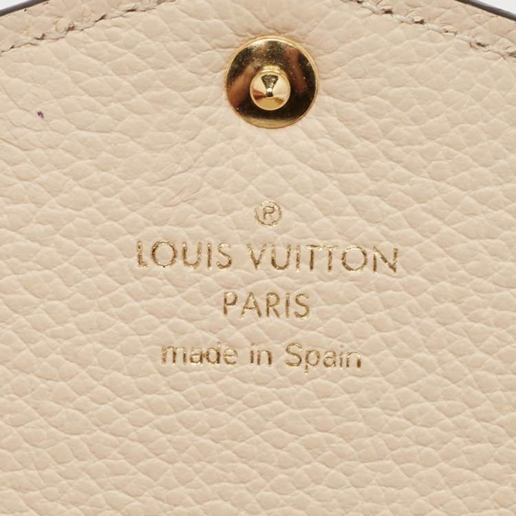 Pre Owned Louis Vuitton Tourterelle Monogram Empreinte Leather Sarah Wallet