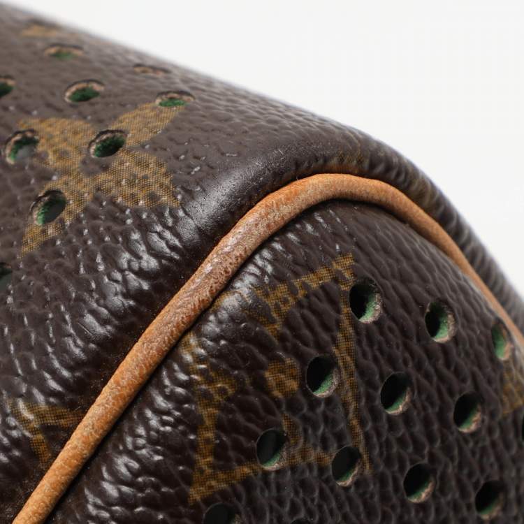 Pre Owned Louis Vuitton Green Monogram Perforated Canvas Limited Edition Speedy 30 Bag