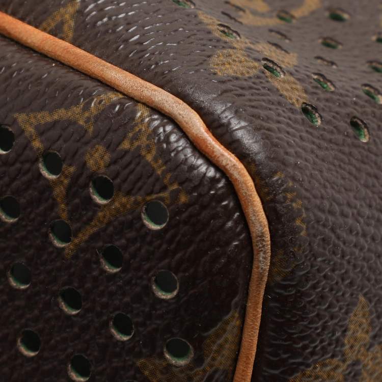 Pre Owned Louis Vuitton Green Monogram Perforated Canvas Limited Edition Speedy 30 Bag