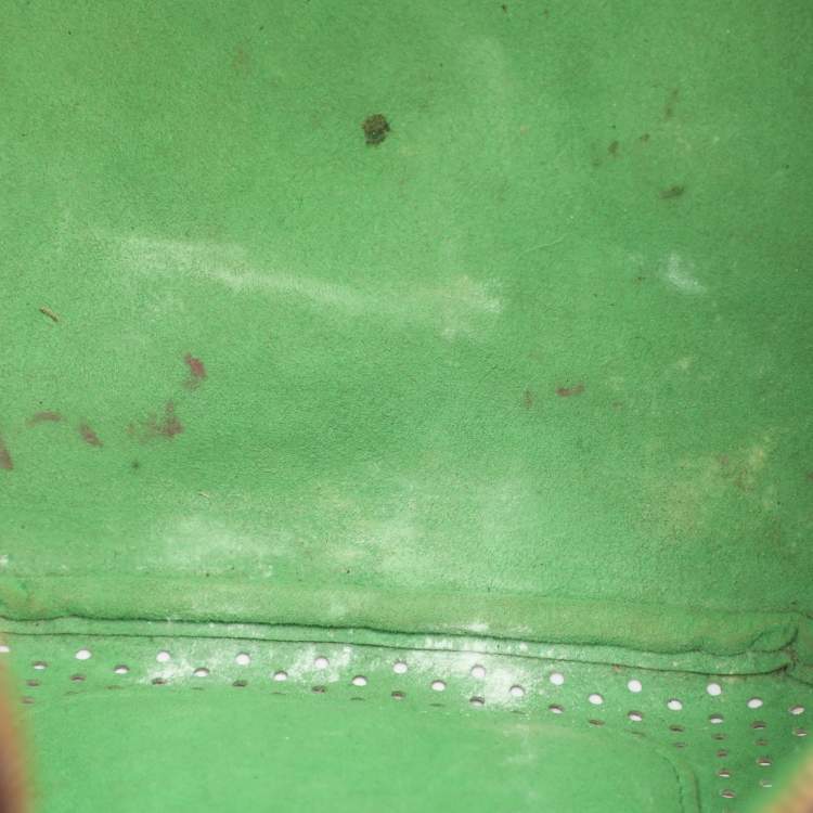 Pre Owned Louis Vuitton Green Monogram Perforated Canvas Limited Edition Speedy 30 Bag