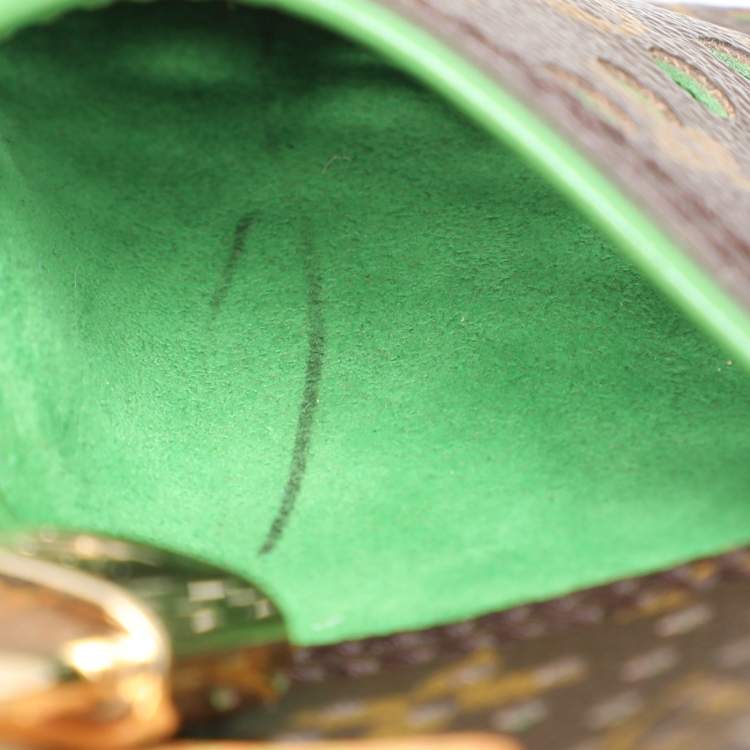 Pre Owned Louis Vuitton Green Monogram Perforated Canvas Limited Edition Speedy 30 Bag