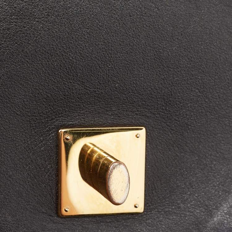 Pre Owned Louis Vuitton Black/Beige Python and Leather Love Note Bag