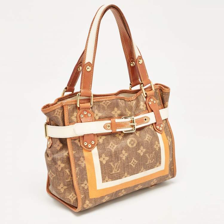 Pre Owned Louis Vuitton Brown Monogram Canvas Tisse Rayures PM Bag
