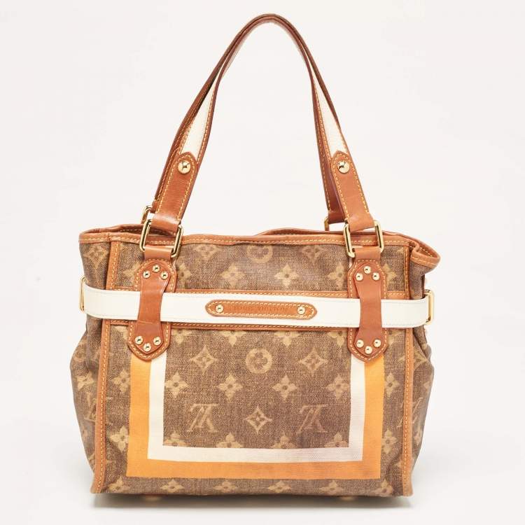 Pre Owned Louis Vuitton Brown Monogram Canvas Tisse Rayures PM Bag