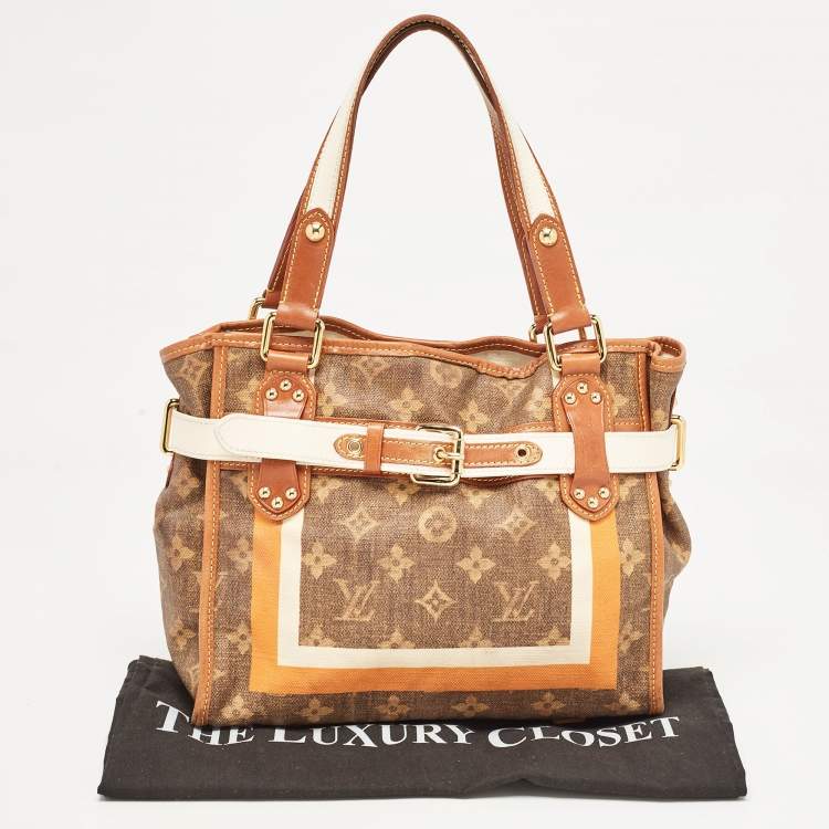 Pre Owned Louis Vuitton Brown Monogram Canvas Tisse Rayures PM Bag