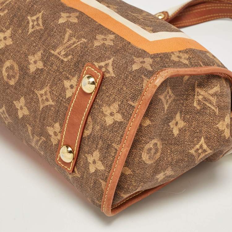 Pre Owned Louis Vuitton Brown Monogram Canvas Tisse Rayures PM Bag
