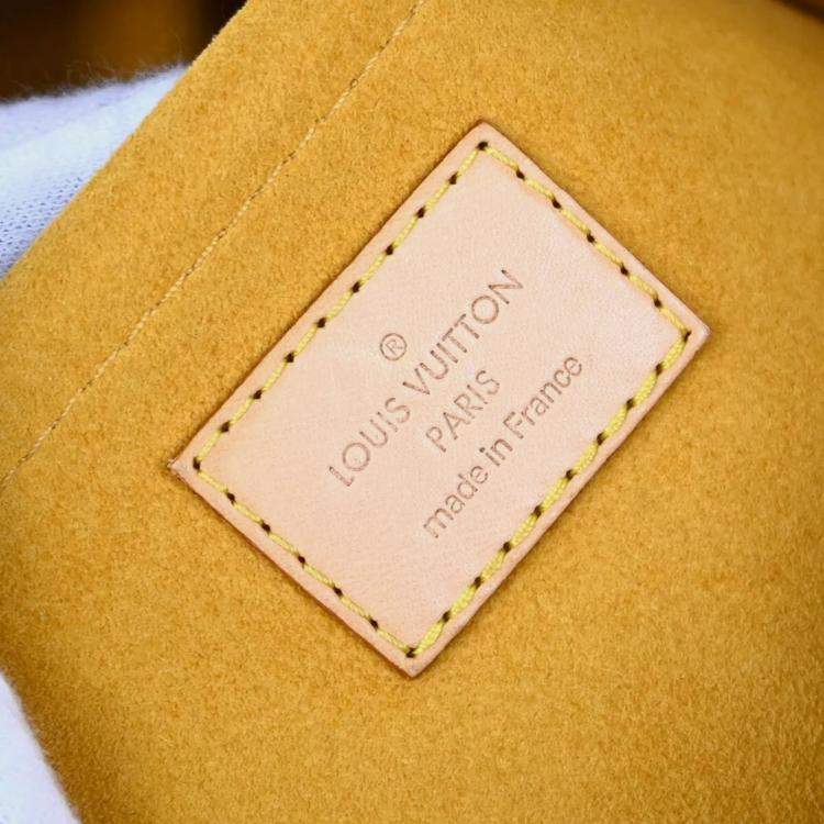 Pre Owned Louis Vuitton Blue Monogram Denim Cabas Raye GM Tote Bag