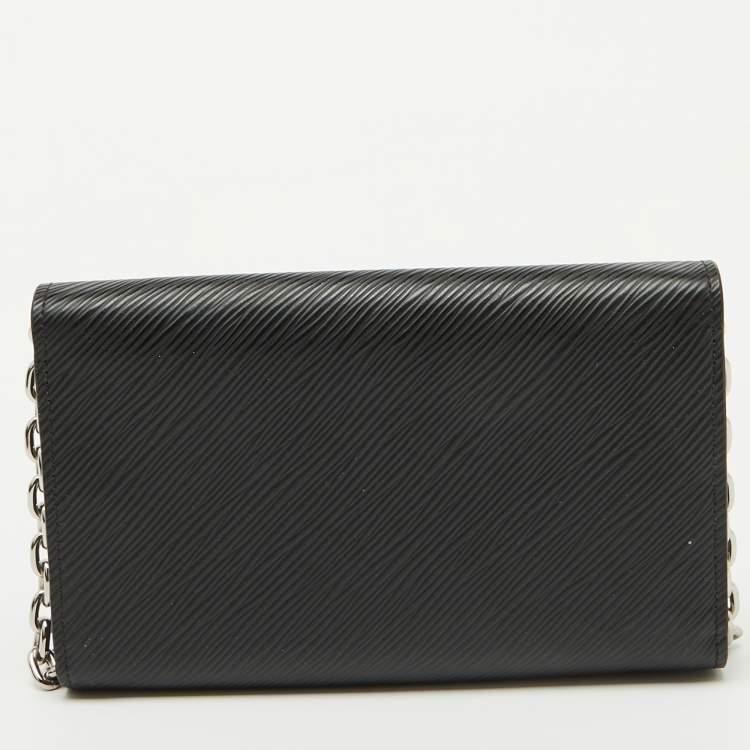 Pre Owned Louis Vuitton Black Epi Leather Twist Wallet on Chain