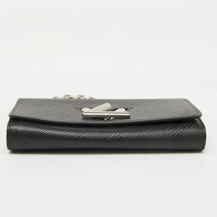 Pre Owned Louis Vuitton Black Epi Leather Twist Wallet on Chain