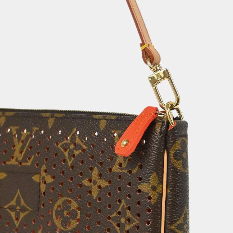 Pre Owned Louis Vuitton Brown Monogram Canvas Perforated Pochette Accessoires Handbag