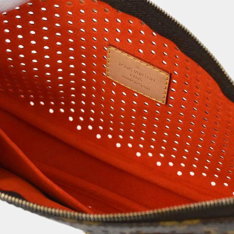 Pre Owned Louis Vuitton Brown Monogram Canvas Perforated Pochette Accessoires Handbag