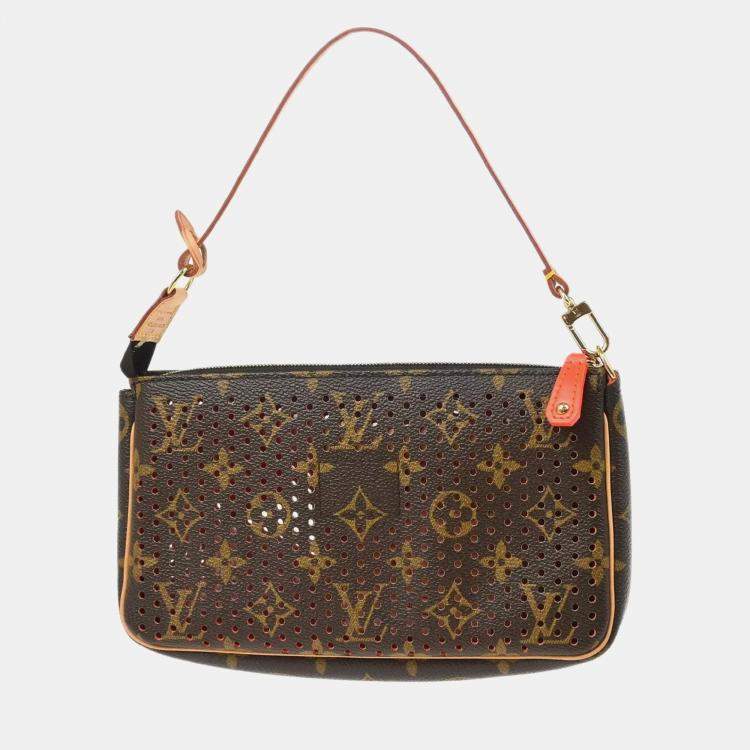 Pre Owned Louis Vuitton Brown Monogram Canvas Perforated Pochette Accessoires Handbag