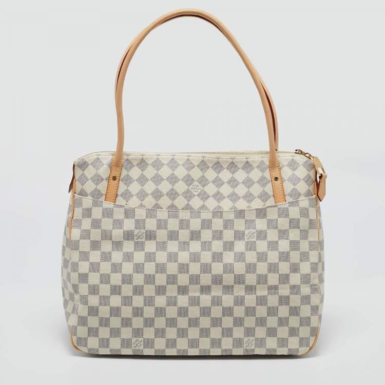 Pre Owned Louis Vuitton Damier Azur Canvas Figheri GM Bag