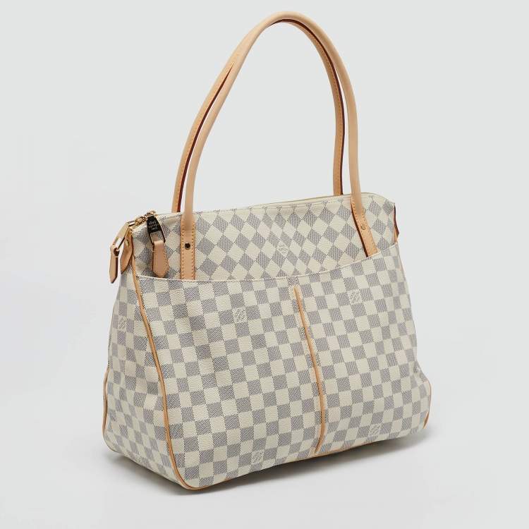Pre Owned Louis Vuitton Damier Azur Canvas Figheri GM Bag