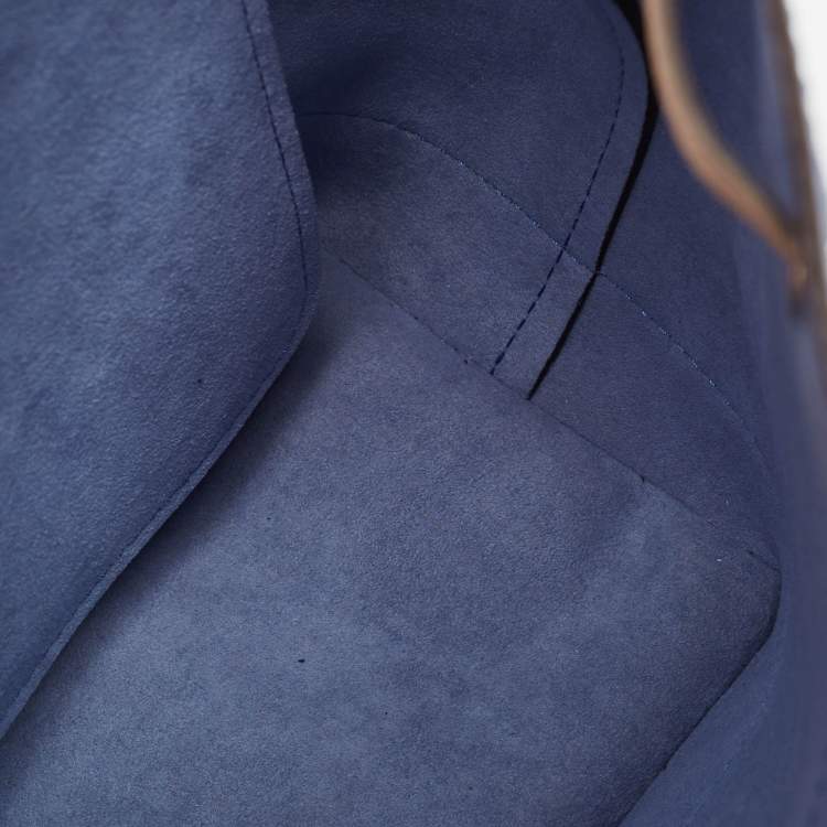 Pre Owned Louis Vuitton Blue/Beige Leather Lockme Backpack