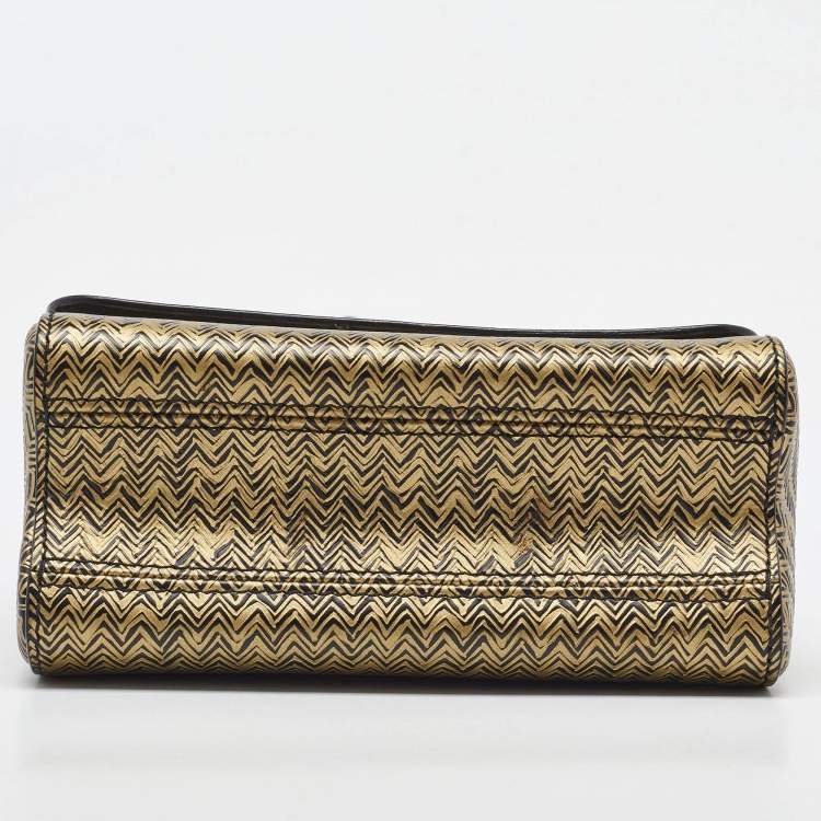 Pre Owned Louis Vuitton Black/Gold Embossed Leather Twist PM Bag