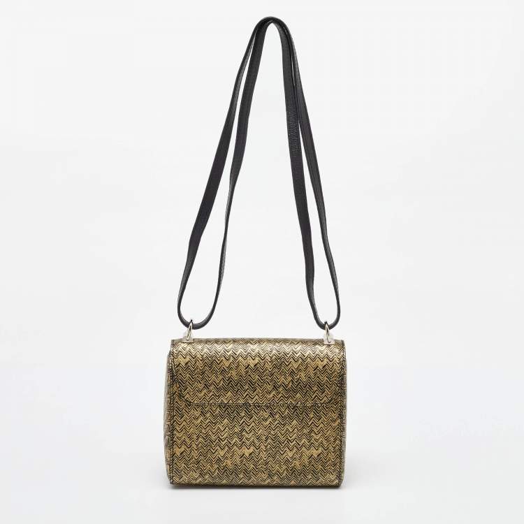 Pre Owned Louis Vuitton Black/Gold Embossed Leather Twist PM Bag