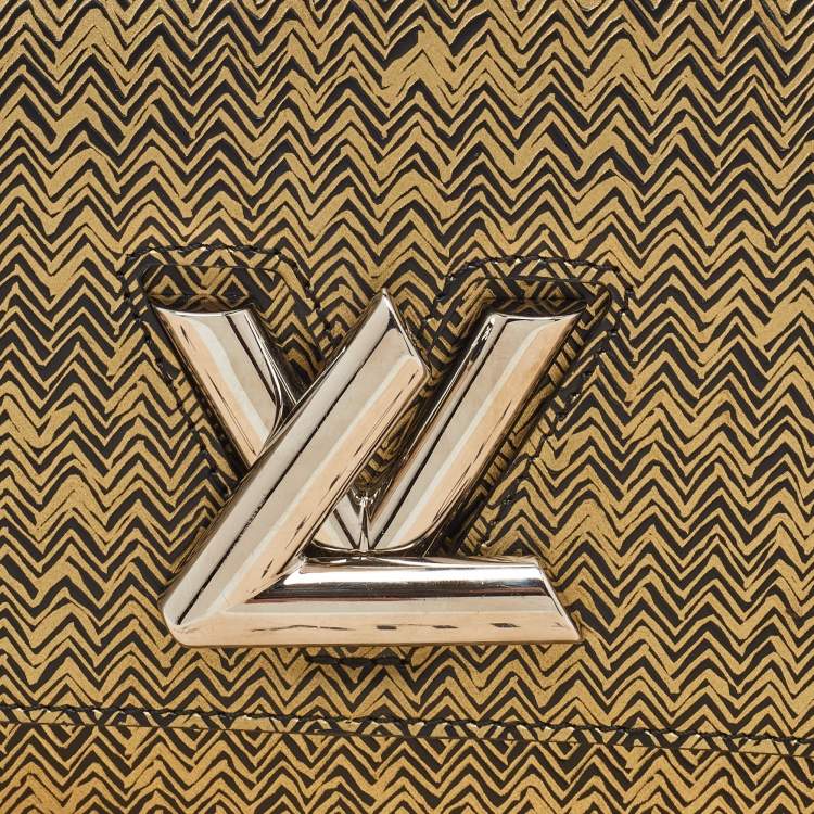 Pre Owned Louis Vuitton Black/Gold Embossed Leather Twist PM Bag
