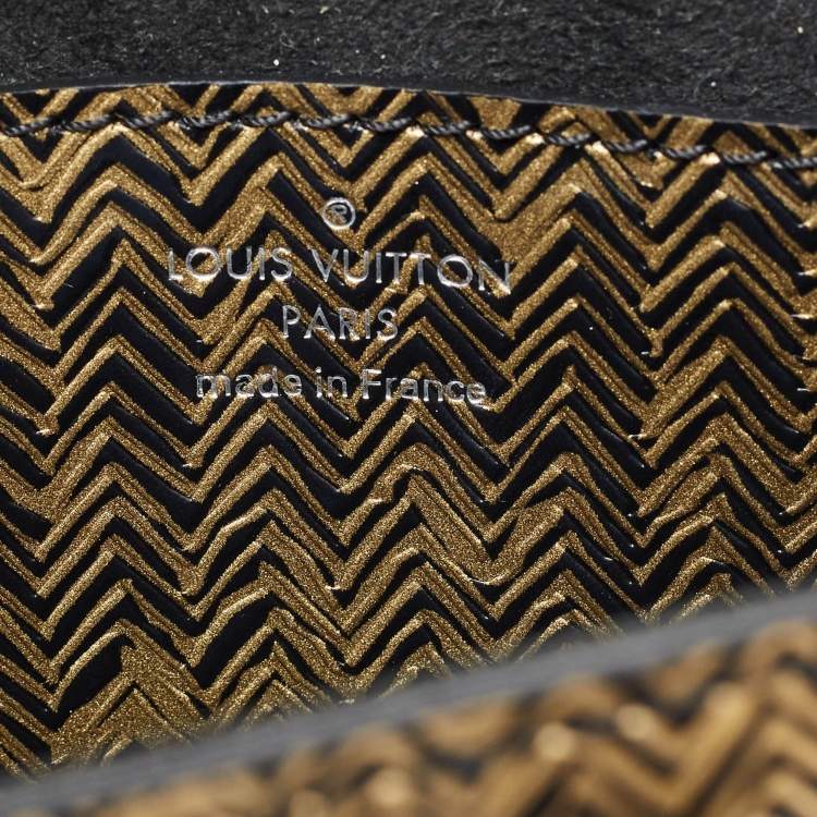 Pre Owned Louis Vuitton Black/Gold Embossed Leather Twist PM Bag