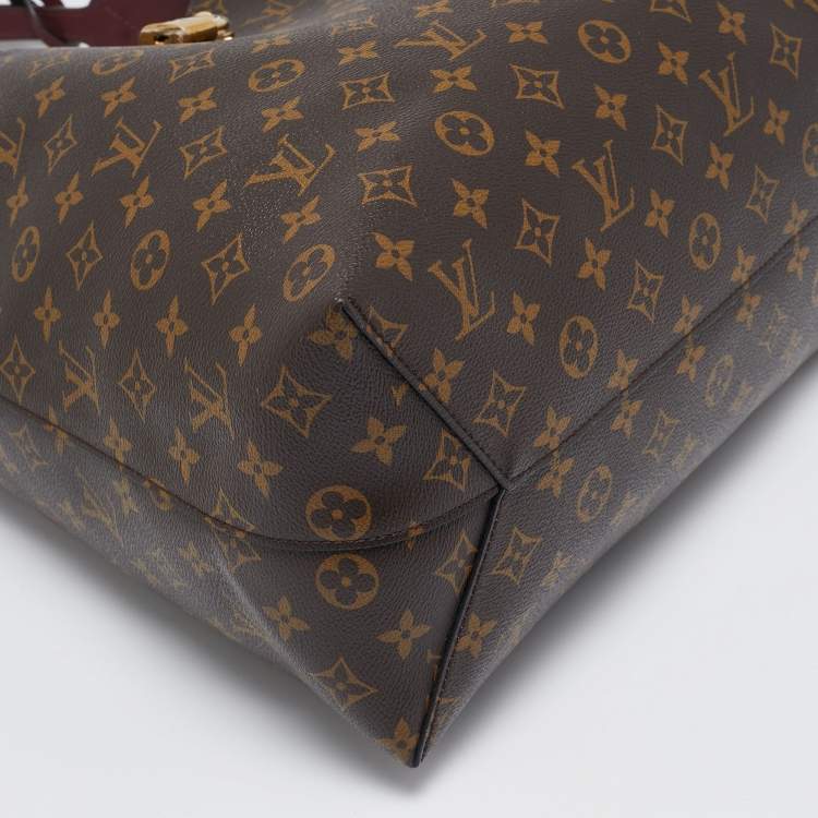 Pre Owned Louis Vuitton Bordeaux Monogram Canvas Flower Hobo Bag