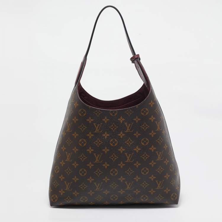Pre Owned Louis Vuitton Bordeaux Monogram Canvas Flower Hobo Bag