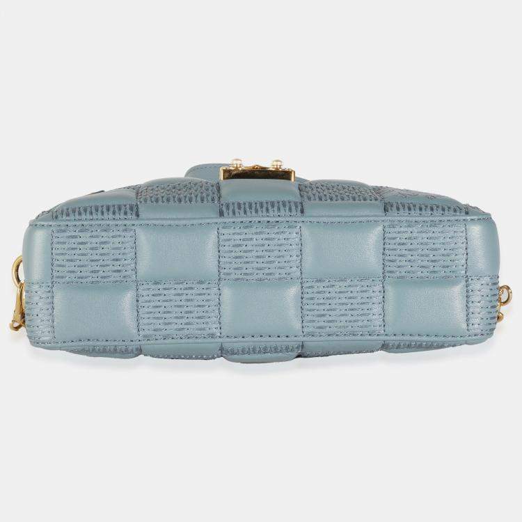 Pre Owned Louis Vuitton Glacier Quilted Damier Lambskin Troca PM
